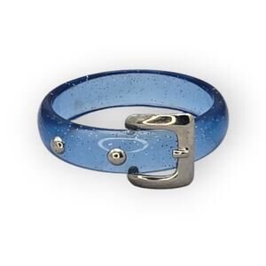 Blue Buckle Bangle Bracelet Translucent Y2K Retro Statement
